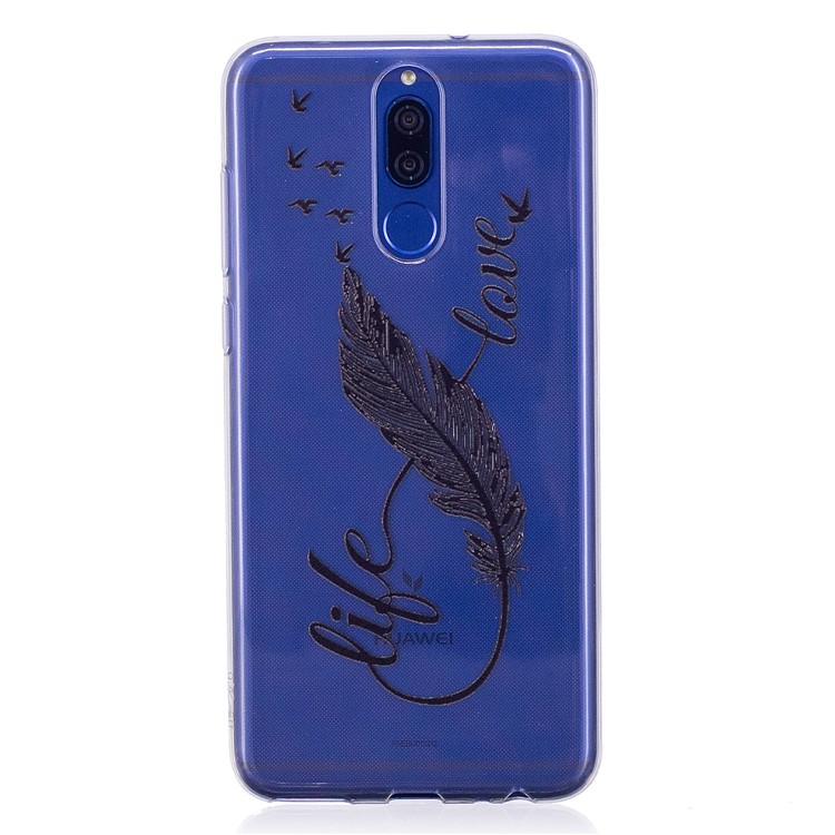 Embossing TPU Jelly Case for Huawei Mate 10 Lite/ nova 2i / Maimang 6 / Honor 9i (India) - Feather, Life, Love-1