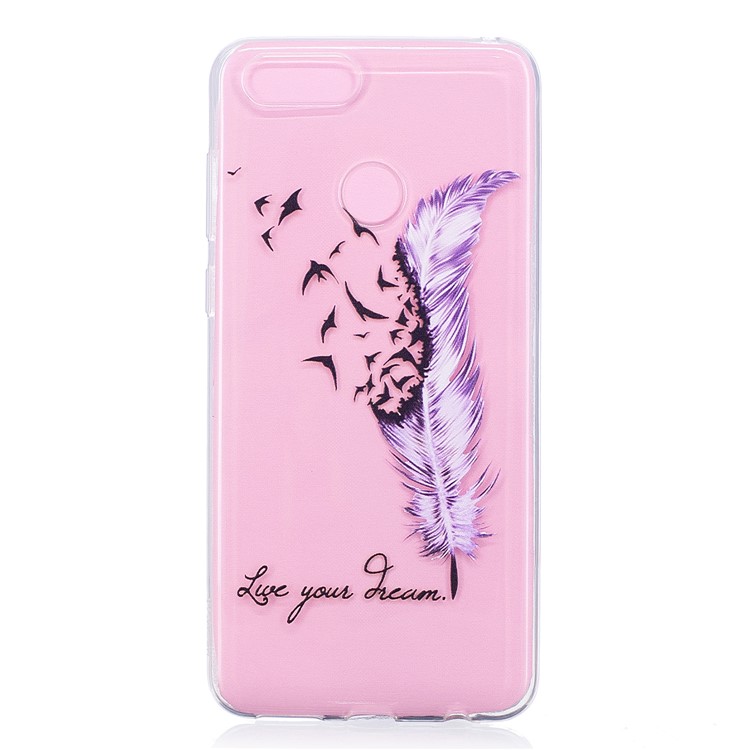 Embossed Pattern Clear TPU Back Shell for Huawei Honor 7X - Love Your Dream-1