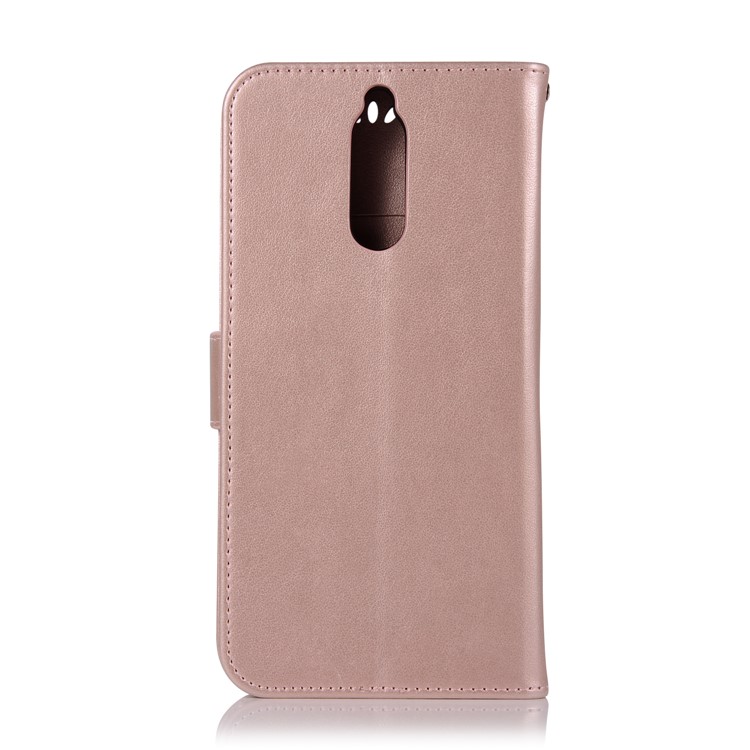 Imprinted Dream Catcher Owl PU Leather Wallet Case for Huawei Mate 10 Lite / nova 2i / Maimang 6 / Honor 9i (India) - Rose Gold-3