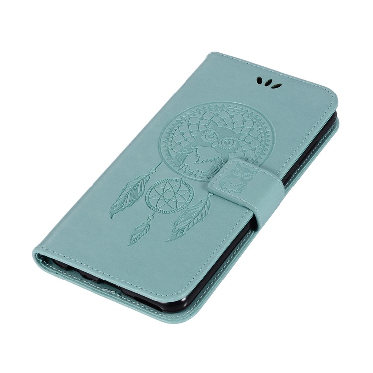 Imprinted Dream Catcher Owl Leather Wallet Case Shell for Huawei Mate 10 Lite / nova 2i / Maimang 6 / Honor 9i (India) - Baby Blue-7