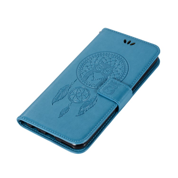 Imprinted Dream Catcher Owl Magnetic Leather Wallet Case for Huawei Mate 10 Lite / nova 2i / Maimang 6 / Honor 9i (India) - Dark Blue-7