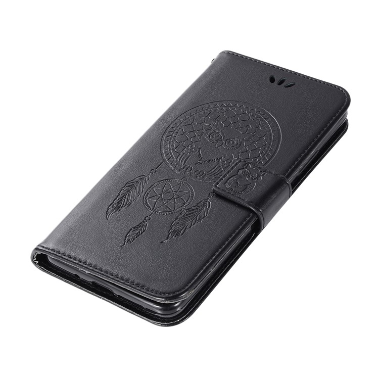 Imprint Dream Catcher Owl Magnetic Wallet PU Leather Stand Mobile Phone Case for Huawei Mate 10 Pro - Black-7
