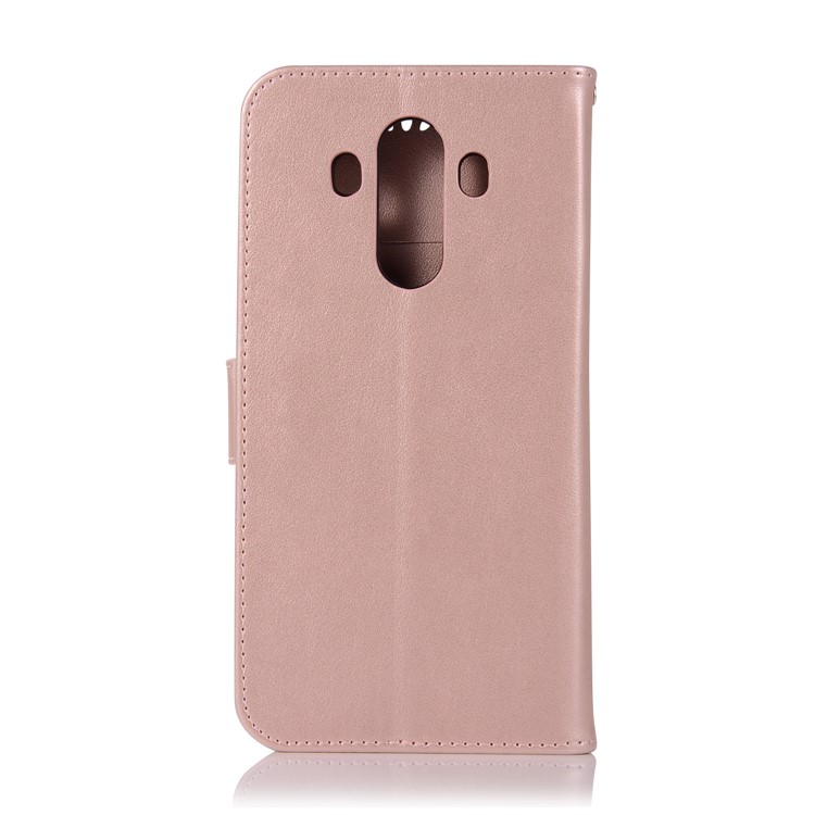 Imprint Dream Catcher Owl Magnetic Wallet PU Leather Stand Mobile Phone Casing for Huawei Mate 10 Pro - Rose Gold-3