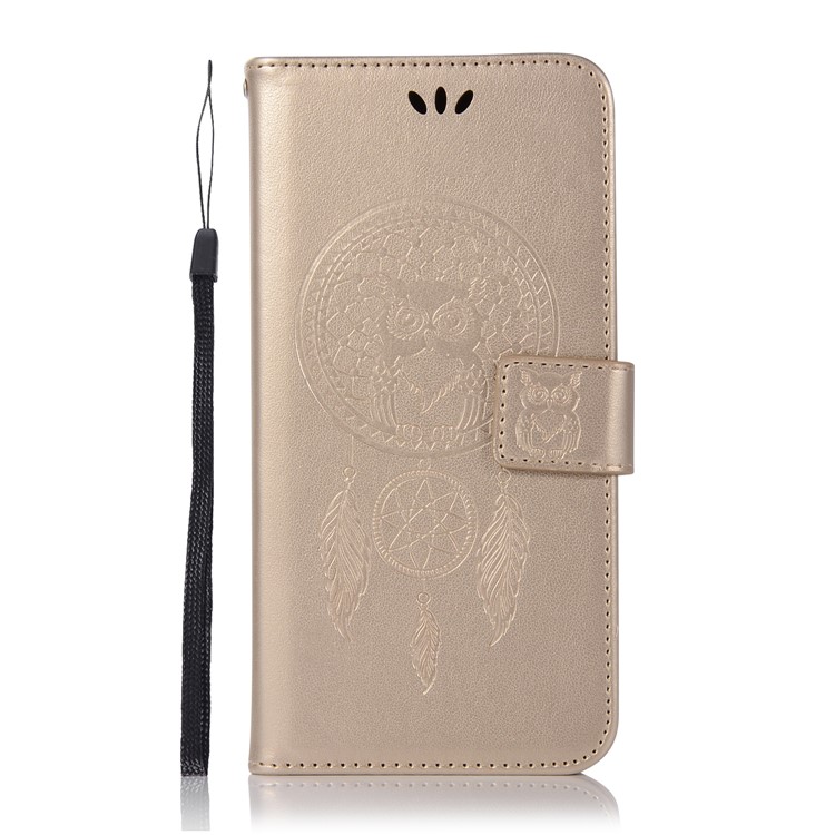 Imprint Dream Catcher Owl Magnetic Wallet PU Leather Stand Mobile Phone Shell for Huawei Mate 10 Pro - Gold-2