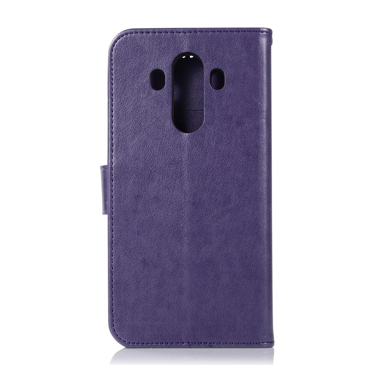 Imprint Dream Catcher Owl Magnetic Wallet PU Leather Stand Mobile Phone Accessory Casing for Huawei Mate 10 Pro - Purple-3