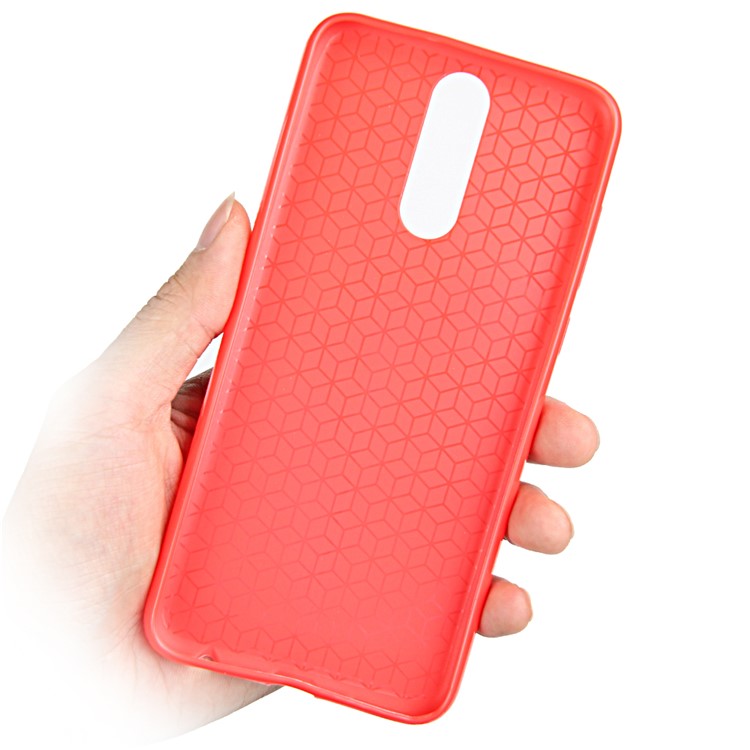 ANGIBABE Slim Litchi Grain Soft TPU Back Case for Huawei Mate 10 Lite / nova 2i / Maimang 6 / Honor 9i (India) - Red-2