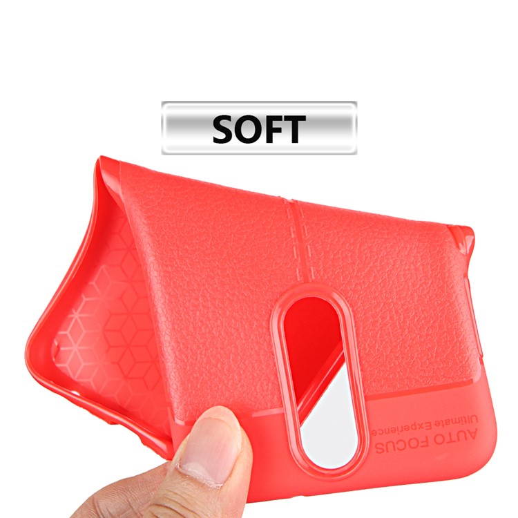 ANGIBABE Slim Litchi Grain Soft TPU Back Case for Huawei Mate 10 Lite / nova 2i / Maimang 6 / Honor 9i (India) - Red-3