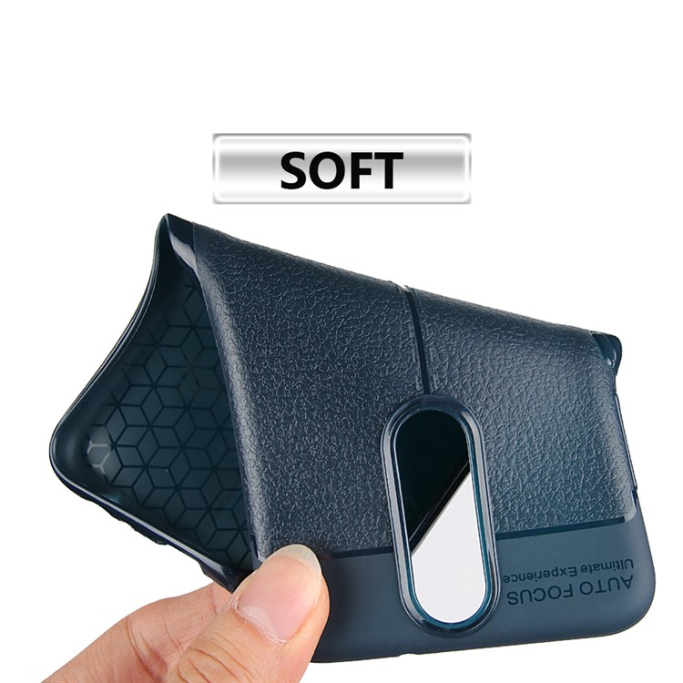 ANGIBABE Slim Litchi Grain Soft TPU Back Shell for Huawei Mate 10 Lite / nova 2i / Maimang 6 / Honor 9i (India) - Dark Blue-3