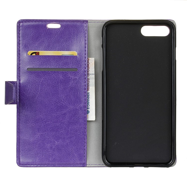 Crazy Horse Texture Wallet Stand Leather Mobile Case for Huawei Honor V10/View 10 - Purple-3