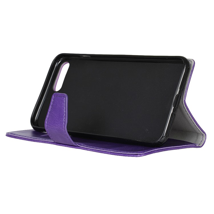 Crazy Horse Texture Wallet Stand Leather Mobile Case for Huawei Honor V10/View 10 - Purple-4