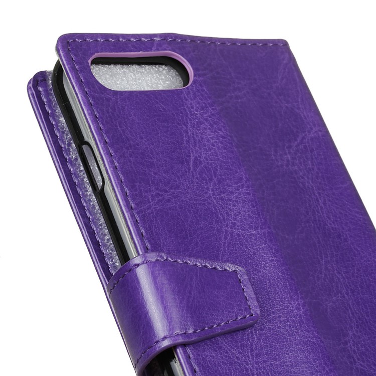 Crazy Horse Texture Wallet Stand Leather Mobile Case for Huawei Honor V10/View 10 - Purple-7