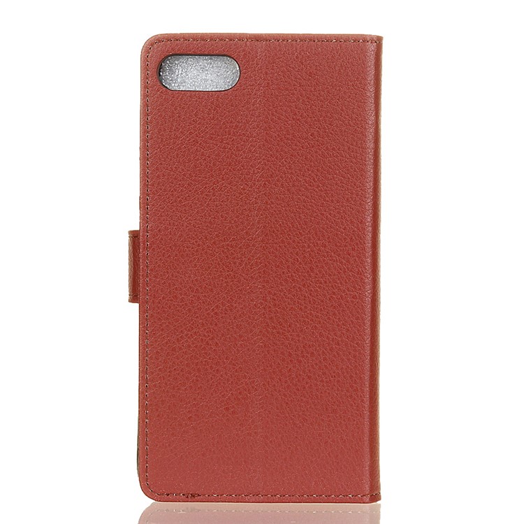 Litchi Skin Stand Leather Wallet Case for Huawei Honor V10 / Honor View 10 - Brown-2