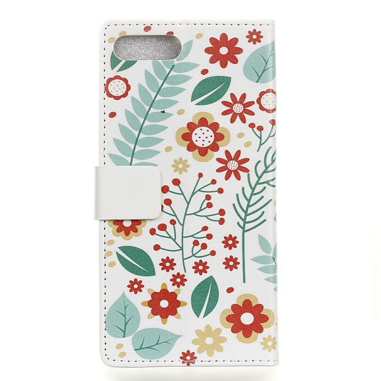 Printing Pattern Leather Wallet Smartphone Case for Huawei Honor V10 / View 10 - Flowers and Leaves-2