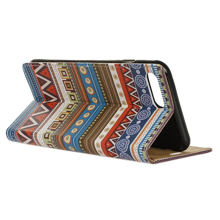 Patterned Phone Case Leather Wallet Phone Cover for Huawei Honor V10 / View 10 - Tribal Tribe Pattern-4