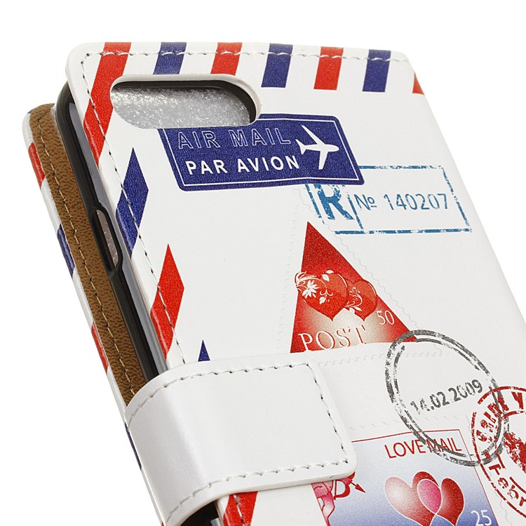 Pattern Printing Magnetic Leather Wallet Case with Stand for Huawei Honor V10 / View 10 - Personal Love Mail-3