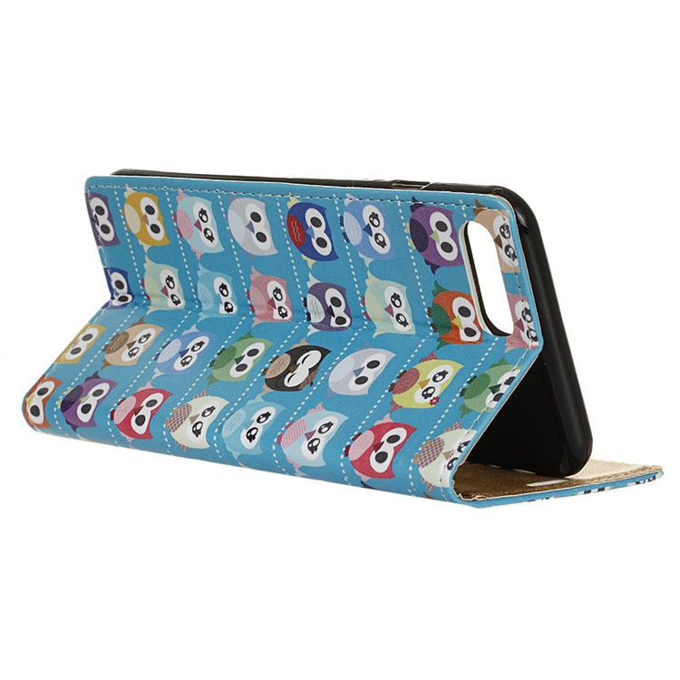 Pattern Printing Leather Wallet Protective Cover for Huawei Honor V10 / View 10 - Multiple Colorful Owls-3