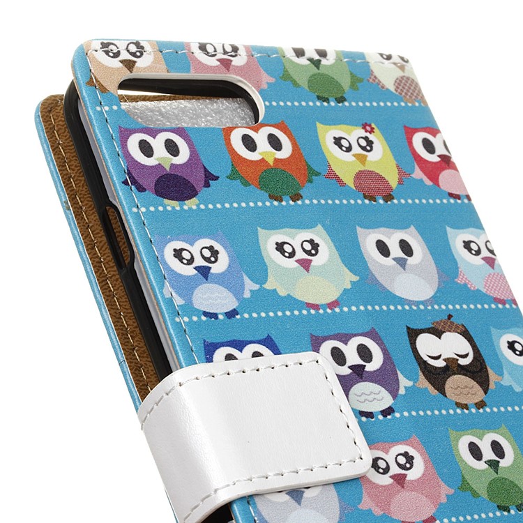 Pattern Printing Leather Wallet Protective Cover for Huawei Honor V10 / View 10 - Multiple Colorful Owls-4