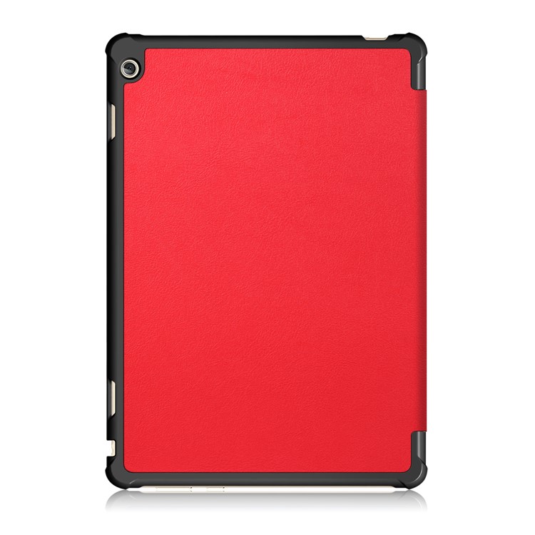 Tri-fold Stand Leather Protective Cover for Huawei MediaPad M3 Lite 10 WP - Red-3