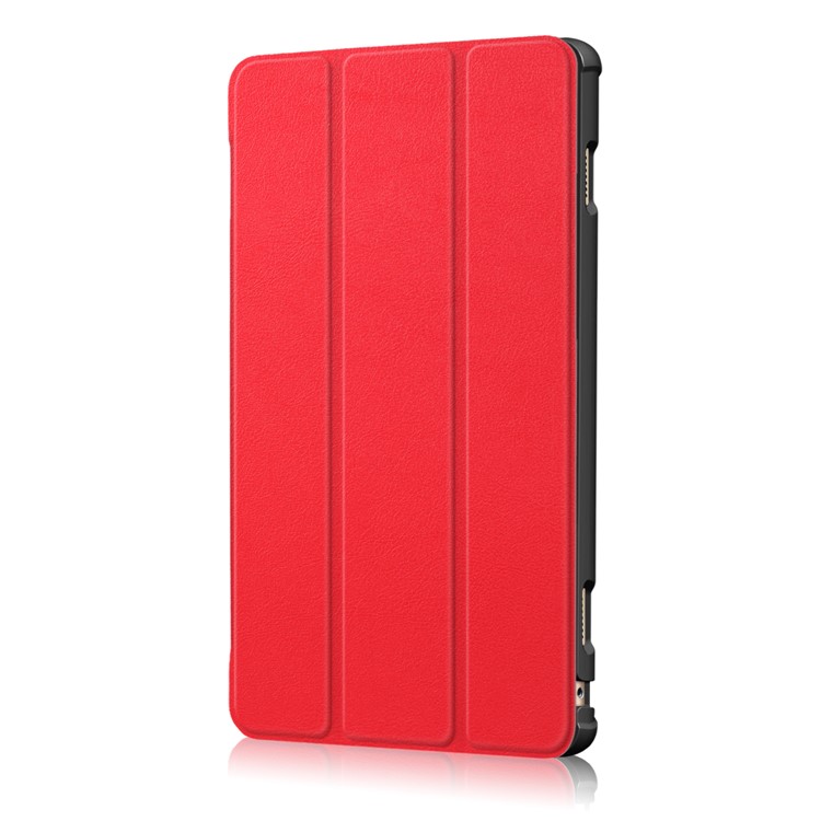 Tri-fold Stand Leather Protective Cover for Huawei MediaPad M3 Lite 10 WP - Red-4