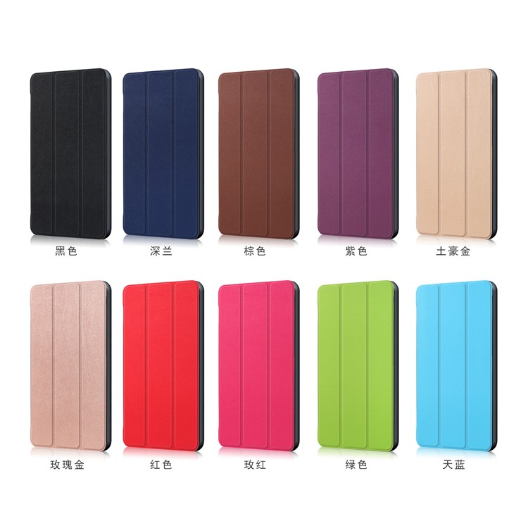 Tri-fold Stand Leather Protective Cover for Huawei MediaPad M3 Lite 10 WP - Red-9