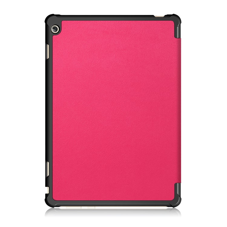 Tri-fold Stand Leather Protective Shell for Huawei MediaPad M3 Lite 10 WP - Rose-3