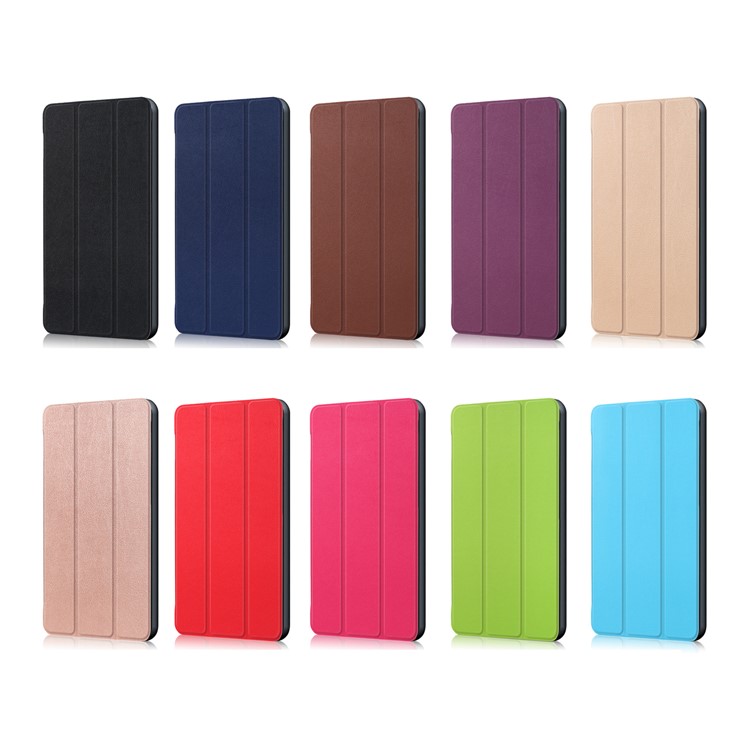 Tri-fold Stand Leather Protective Shell for Huawei MediaPad M3 Lite 10 WP - Rose-9