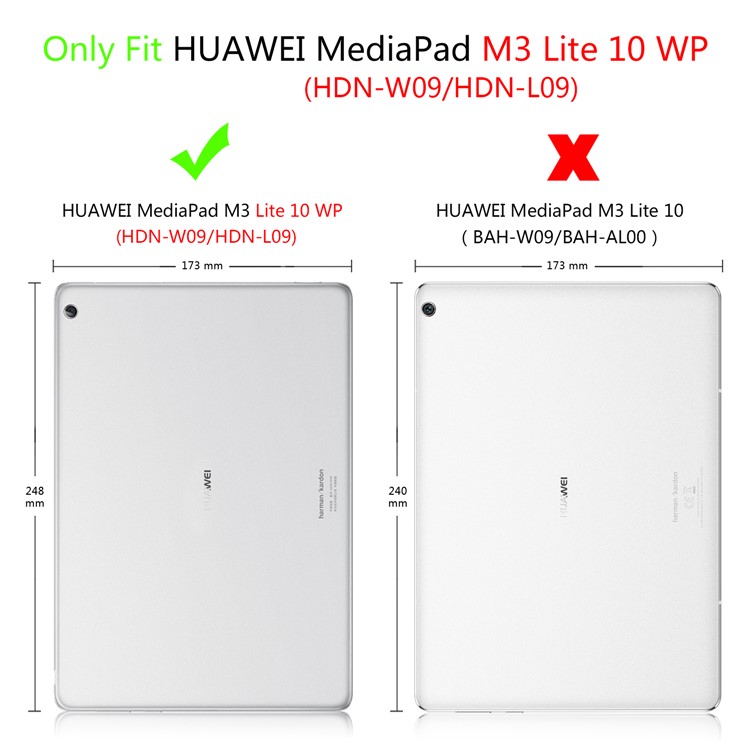 Tri-fold PU Leather Stand Case Protector for Huawei MediaPad M3 Lite 10 WP - Baby Blue-11