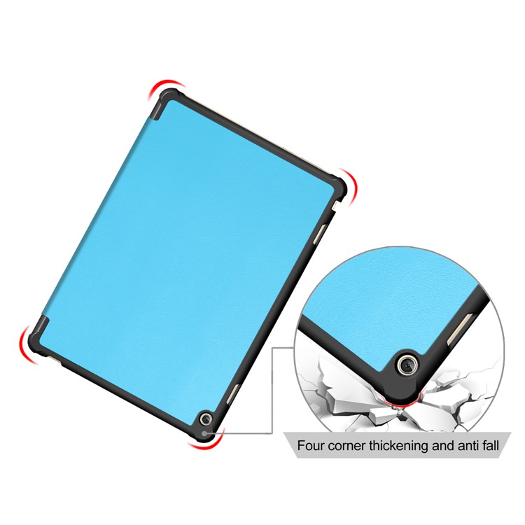 Tri-fold PU Leather Stand Case Protector for Huawei MediaPad M3 Lite 10 WP - Baby Blue-5