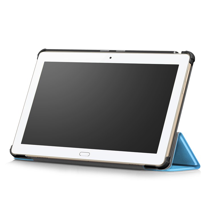 Tri-fold PU Leather Stand Case Protector for Huawei MediaPad M3 Lite 10 WP - Baby Blue-6
