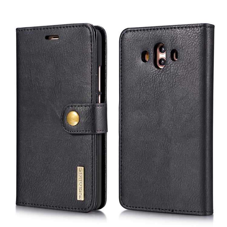 DG.MING Detachable 2-in-1 Split Leather Wallet Shell + PC Back Case for Huawei Mate 10 - Black-3