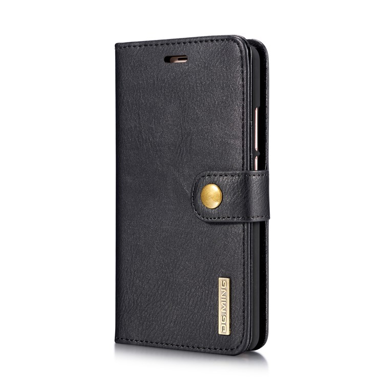 DG.MING Detachable 2-in-1 Split Leather Wallet Shell + PC Back Case for Huawei Mate 10 - Black-7