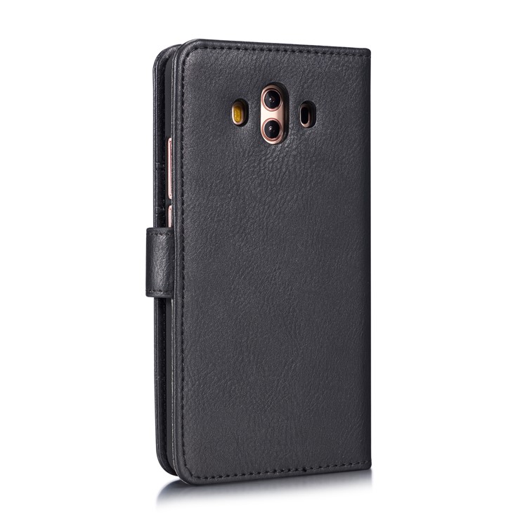 DG.MING Detachable 2-in-1 Split Leather Wallet Shell + PC Back Case for Huawei Mate 10 - Black-13