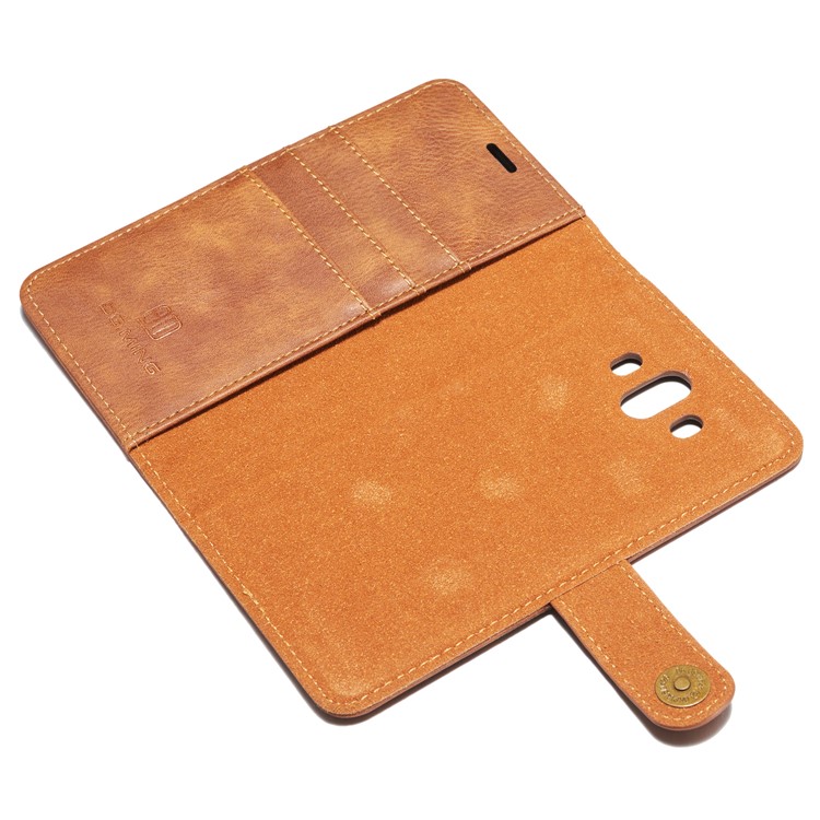 DG.MING Detachable 2-in-1 Split Leather Wallet Shell + PC Back Cover Case for Huawei Mate 10 - Brown-27