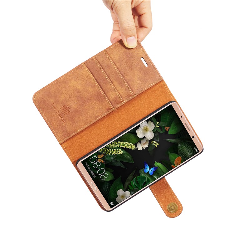 DG.MING Detachable 2-in-1 Split Leather Wallet Shell + PC Back Cover Case for Huawei Mate 10 - Brown-31