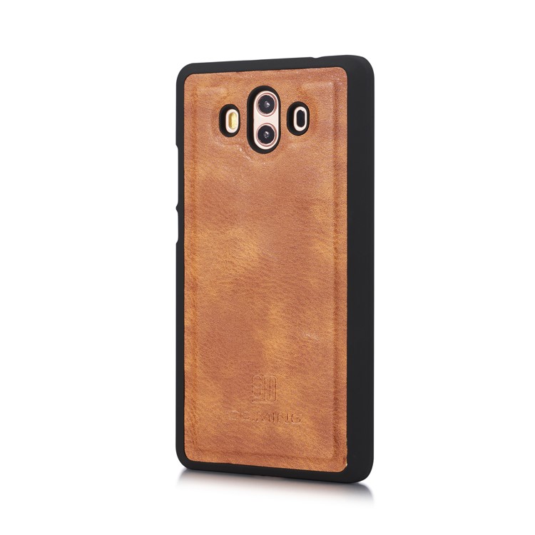 DG.MING Detachable 2-in-1 Split Leather Wallet Shell + PC Back Cover Case for Huawei Mate 10 - Brown-11