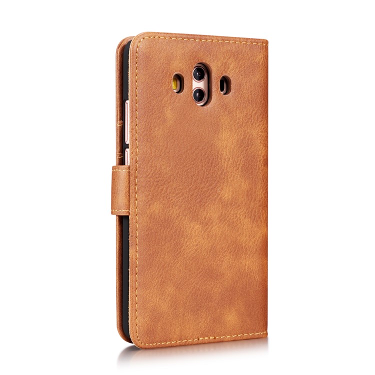 DG.MING Detachable 2-in-1 Split Leather Wallet Shell + PC Back Cover Case for Huawei Mate 10 - Brown-13
