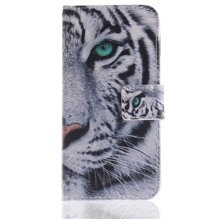Patterned PU Leather Wallet Mobile Cover for Huawei P9 lite mini / Y6 Pro (2017) / Enjoy 7 - Tiger-2