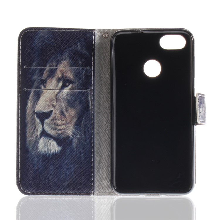 Patterned PU Leather Wallet Stand Phone Casing for Huawei P9 lite mini / Y6 Pro (2017) / Enjoy 7 - Lion-10