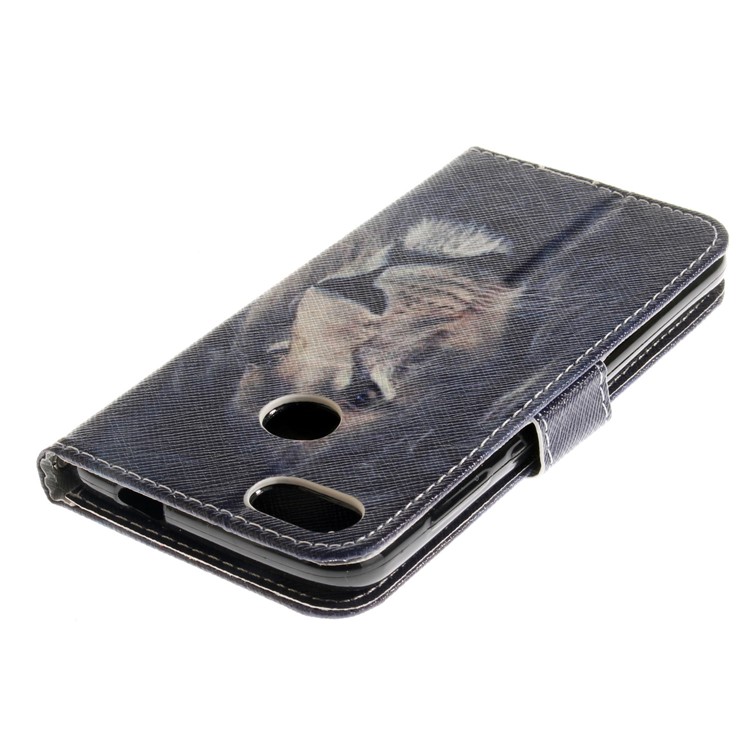 Patterned PU Leather Wallet Stand Phone Casing for Huawei P9 lite mini / Y6 Pro (2017) / Enjoy 7 - Lion-5