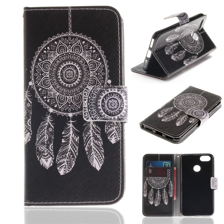 Patterned PU Leather Stand Phone Shell for Huawei P9 lite mini / Y6 Pro (2017) / Enjoy 7 - Dream Catcher-1