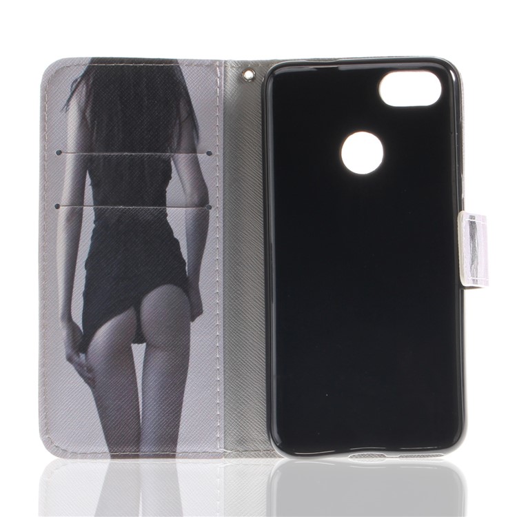 Patterned PU Leather Magentic Protection Case for Huawei P9 lite mini / Y6 Pro (2017) / Enjoy 7 - Hot Girl-10