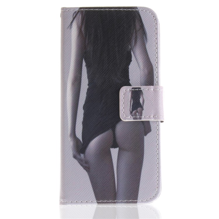 Patterned PU Leather Magentic Protection Case for Huawei P9 lite mini / Y6 Pro (2017) / Enjoy 7 - Hot Girl-2
