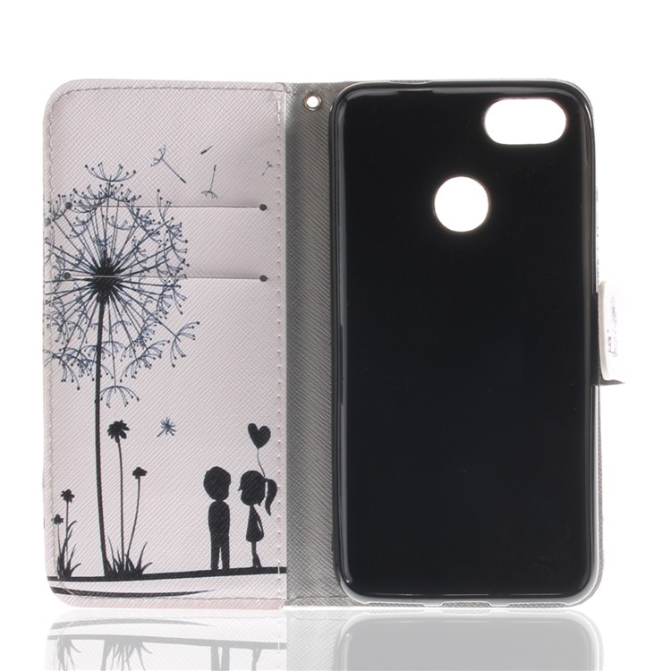 Patterned PU Leather Stand Phone Accessory Cover for Huawei P9 lite mini / Y6 Pro (2017) / Enjoy 7 - Dandelion and Lover-10