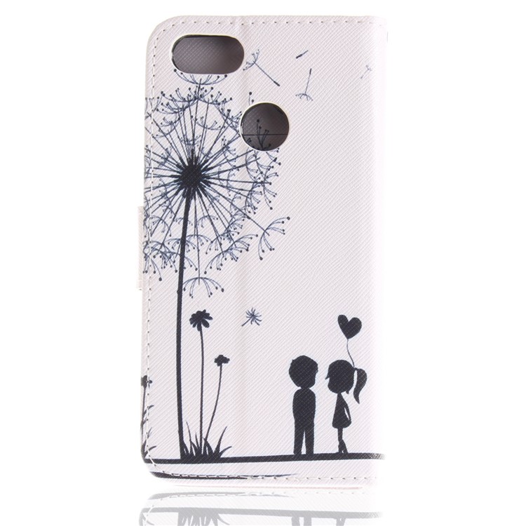 Patterned PU Leather Stand Phone Accessory Cover for Huawei P9 lite mini / Y6 Pro (2017) / Enjoy 7 - Dandelion and Lover-3