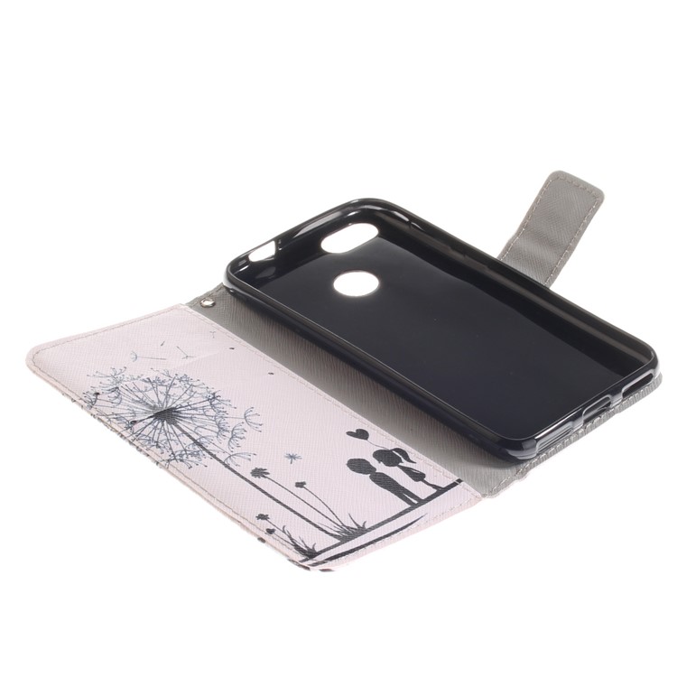 Patterned PU Leather Stand Phone Accessory Cover for Huawei P9 lite mini / Y6 Pro (2017) / Enjoy 7 - Dandelion and Lover-8