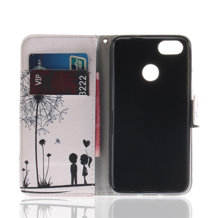 Patterned PU Leather Stand Phone Accessory Cover for Huawei P9 lite mini / Y6 Pro (2017) / Enjoy 7 - Dandelion and Lover-9