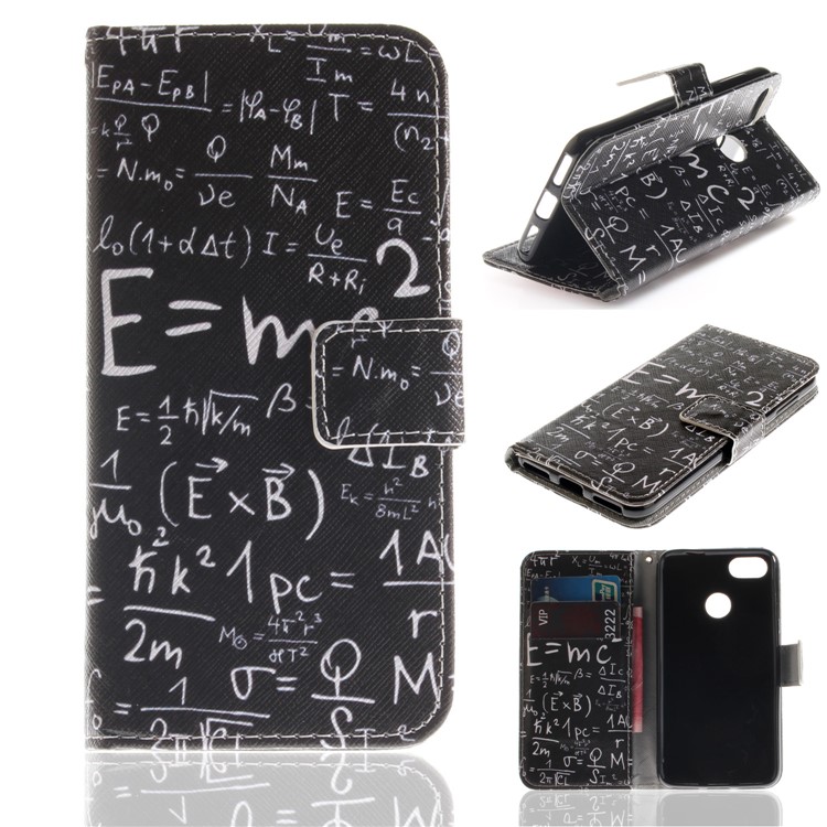 Patterned PU Leather Magentic Protective Shell for Huawei P9 lite mini / Y6 Pro (2017) / Enjoy 7 - Formula-1
