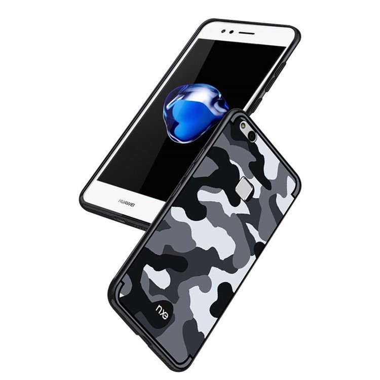 NXE Camouflage Series TPU + PC Hybrid Back Case with Expanding Mount for Huawei P10 Lite - Grey-4