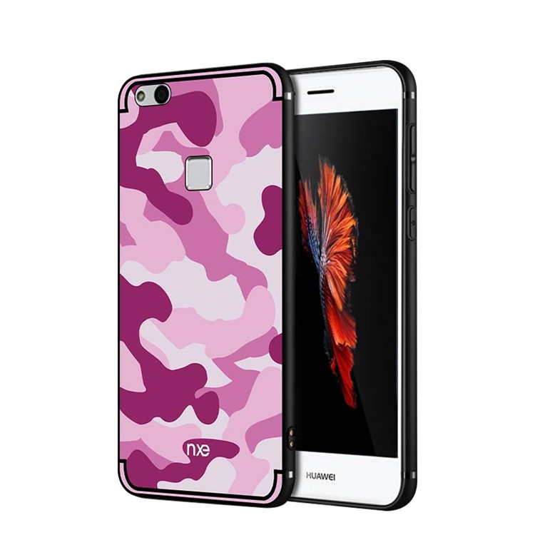 NXE Camouflage Series TPU + PC Hybrid Back Cover with Expanding Mount for Huawei P10 Lite - Pink-1