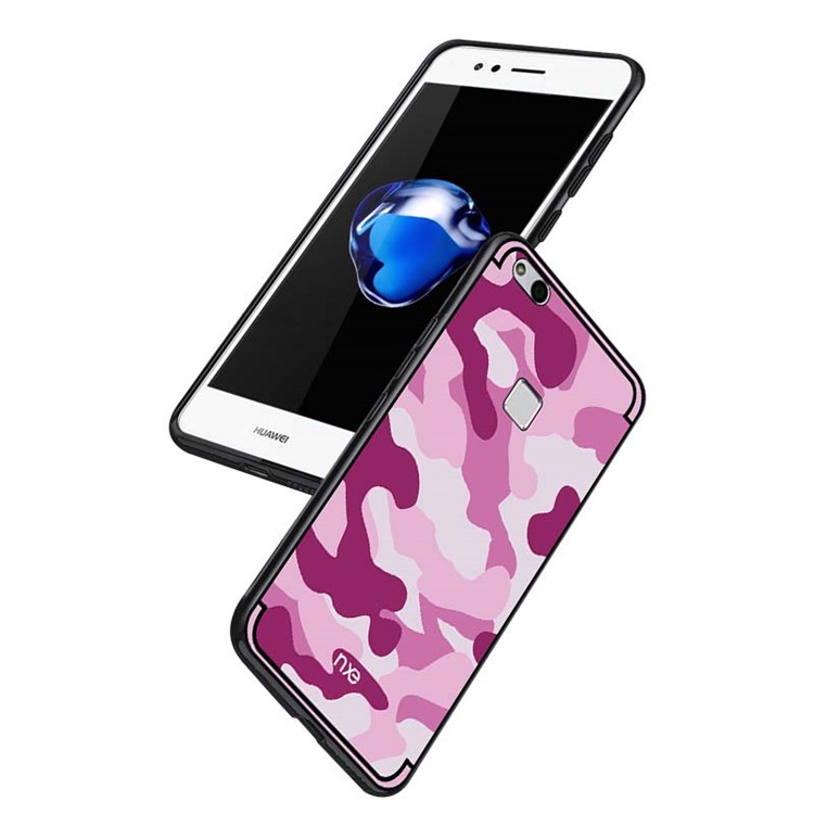 NXE Camouflage Series TPU + PC Hybrid Back Cover with Expanding Mount for Huawei P10 Lite - Pink-4